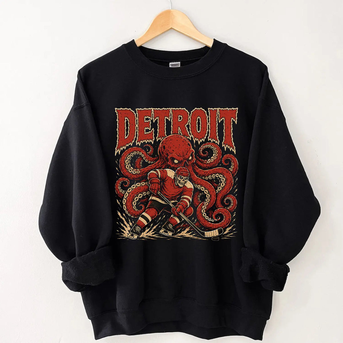 Gildan USA 32 Teams Ice Hockey Skull Vintage Sweatshirt Classic 90s All Team Ice Hockey Sweatshirt, Ice Hockey Game Day Sweatshirt, Team Unisex Sweatshirt Gift Ice Hockey