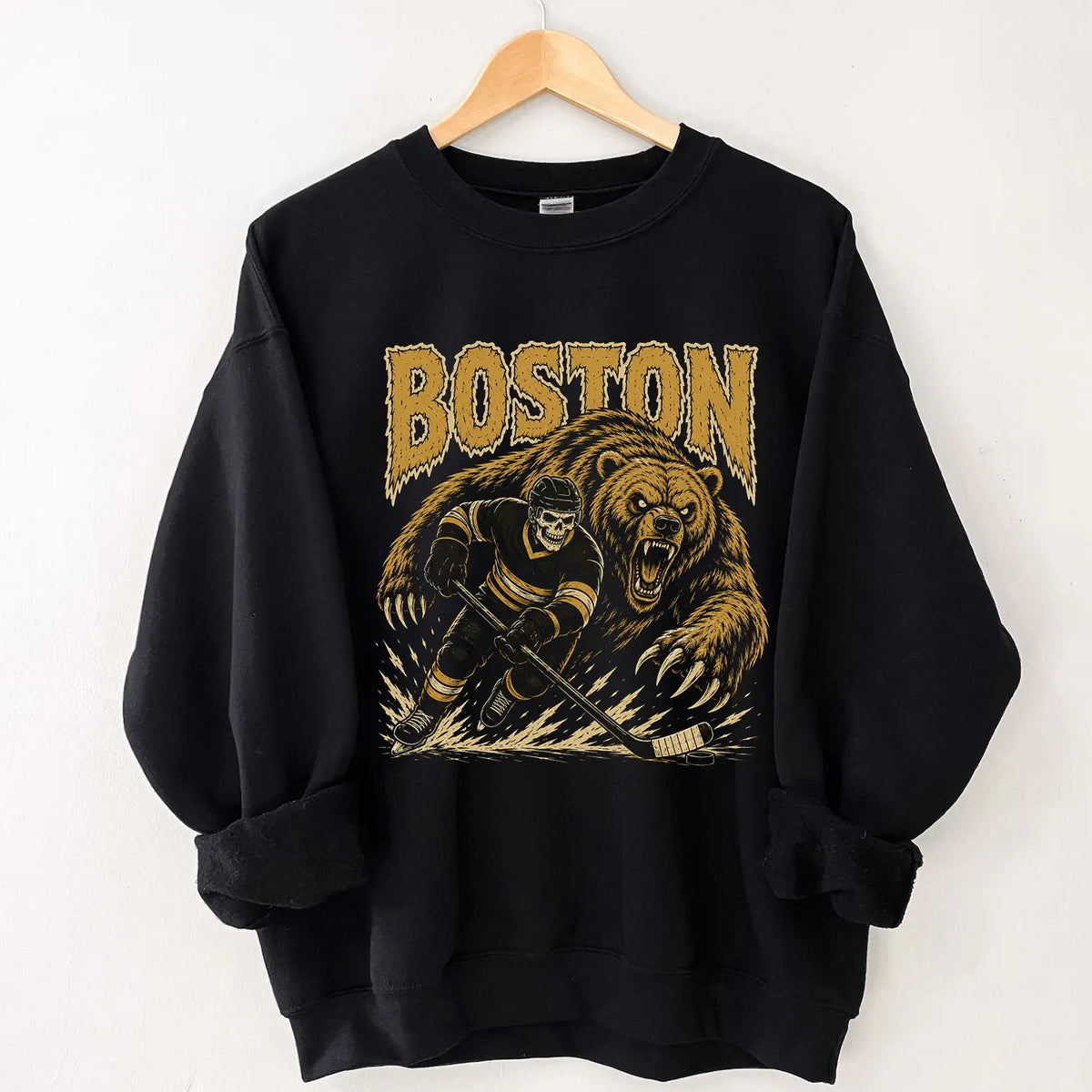 Gildan USA 32 Teams Ice Hockey Skull Vintage Sweatshirt Classic 90s All Team Ice Hockey Sweatshirt, Ice Hockey Game Day Sweatshirt, Team Unisex Sweatshirt Gift Ice Hockey