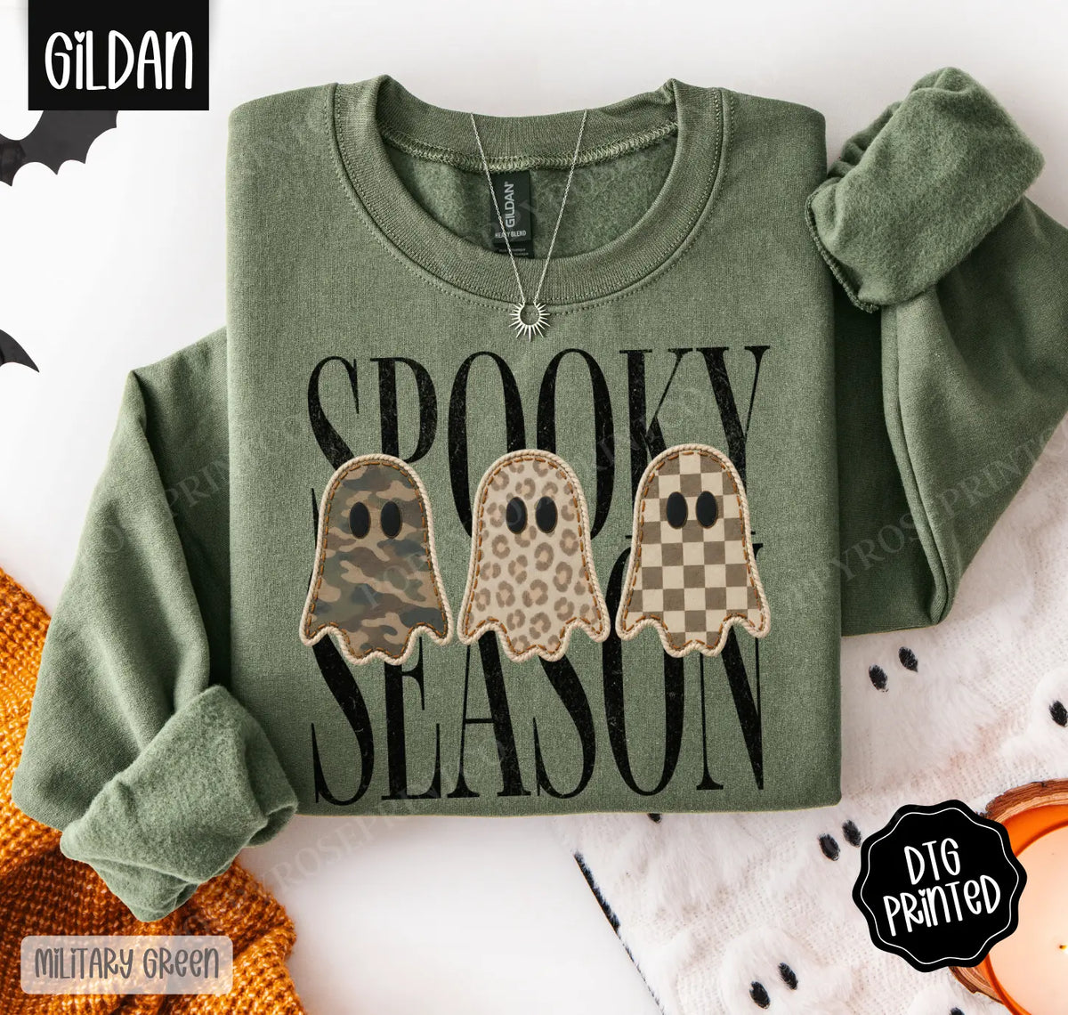 Spooky Season Gildan Sweatshirt, Trendy Women's Halloween Crewneck