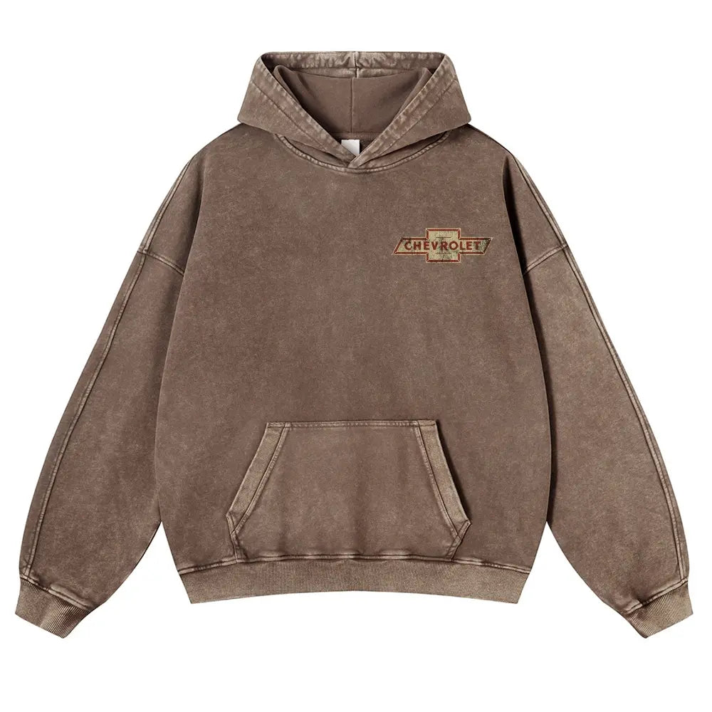 Men's 380g Vintage American Classic Hoodie - Badge Number Slogan Back Print, Loose Fit Tops, Premium Fabric Sweatshirt for Autumn, Jeans, Spring, Cotton, Long Sleeve