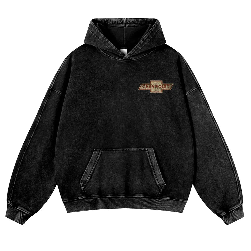 Men's 380g Vintage American Classic Hoodie - Badge Number Slogan Back Print, Loose Fit Tops, Premium Fabric Sweatshirt for Autumn, Jeans, Spring, Cotton, Long Sleeve
