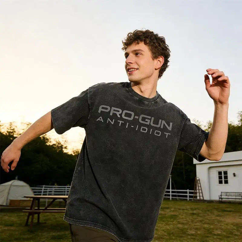 Men's 2A Patriot Pro-Gun Graphic T-Shirt - Seamless 100% Cotton Round Neck Short Sleeve Streetwear Top, Soft Easy Care Machine Washable All Seasons Menswear